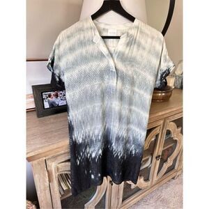 D67 Try B 212 Button Down Tie Dye Silk Dress Women’s Size Small